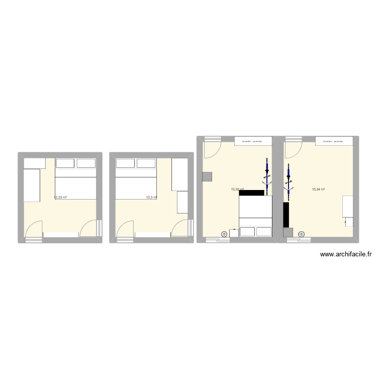 plan chambre 2.0. Plan de 0 pièce et 0 m2
