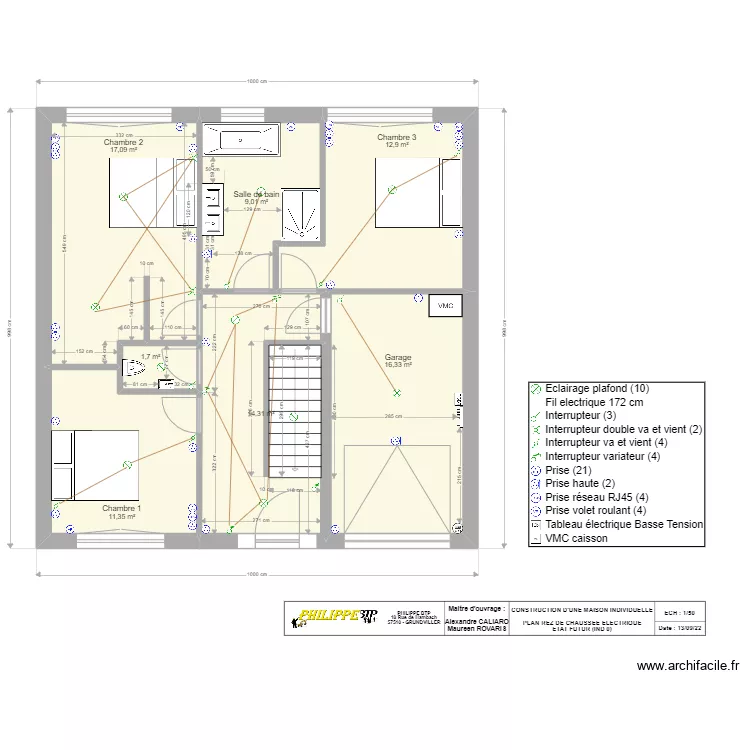 REZ DE CHAUSSEE LOT B CRUSNES ELEC. Plan de 