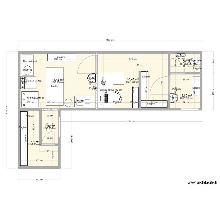 PLAN CUISINE 27/04/2023. Plan de 6 pièces et 32 m2