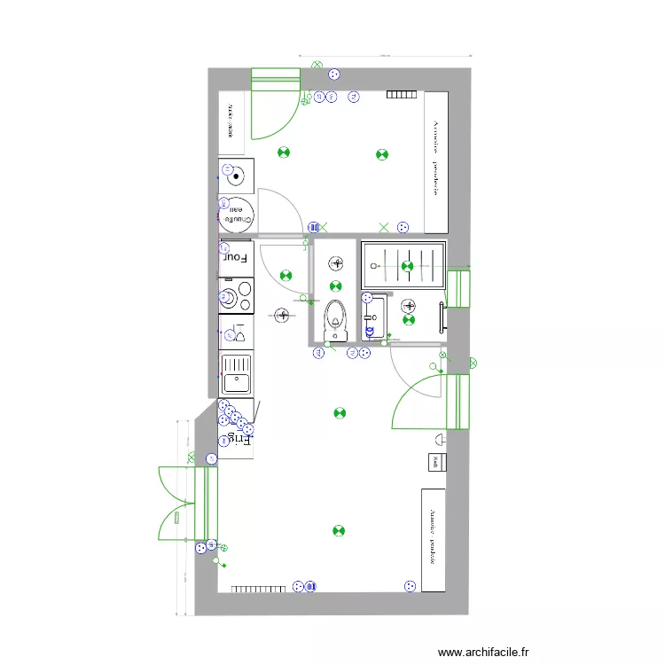 PLAN 2PIECES OUEST EAU ELEC. Plan de 