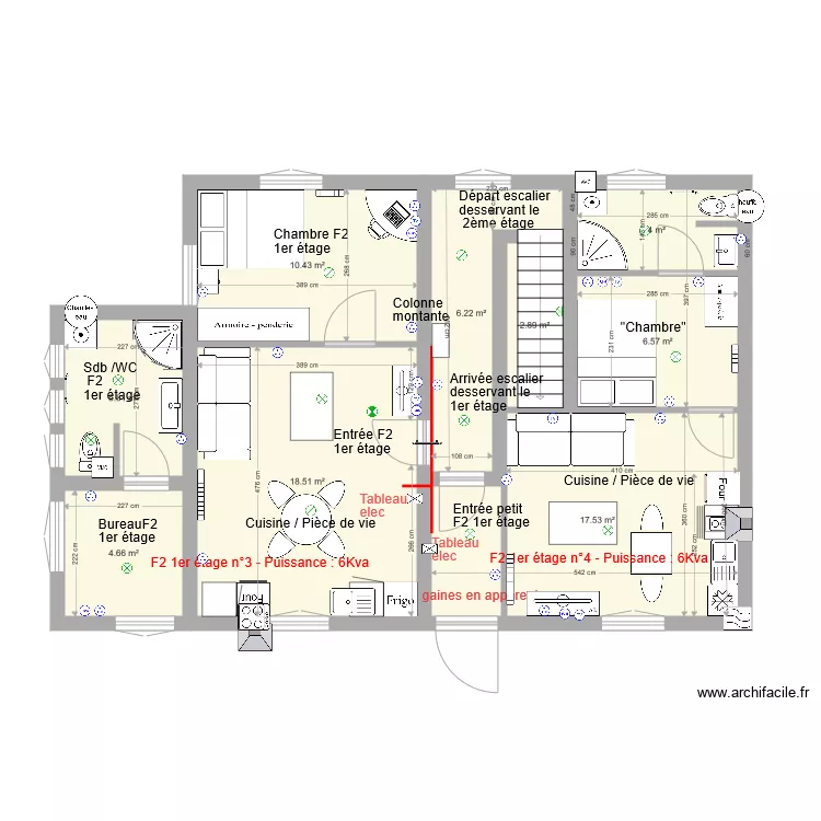 OK Marnaz Maison 1er &eacute;tage avec isolation 10cm murs ext&eacute;rieurs. Plan de 