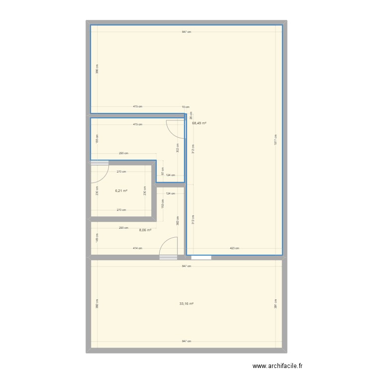 INSTITUT. Plan de 4 pièces et 116 m2