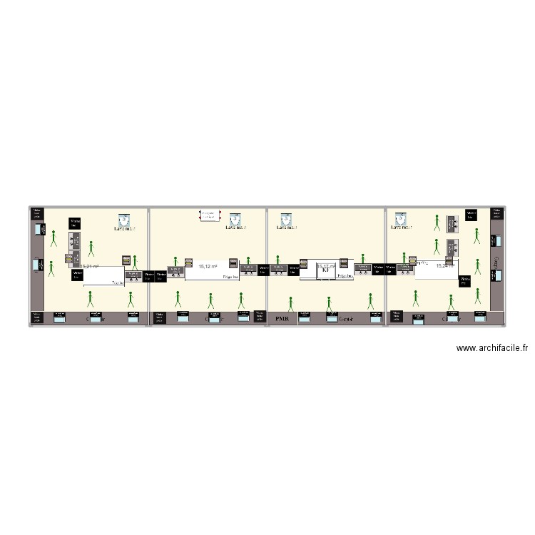 Village Rugby St Etienne. Plan de 4 pièces et 61 m2