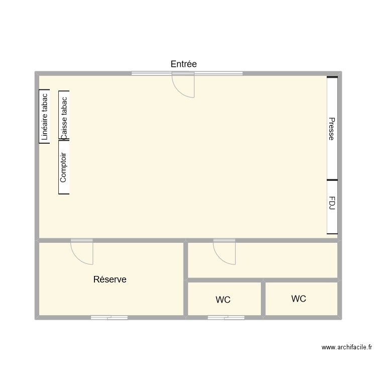 TABAC LE JAURES ST ZACHARIE. Plan de 5 pièces et 51 m2