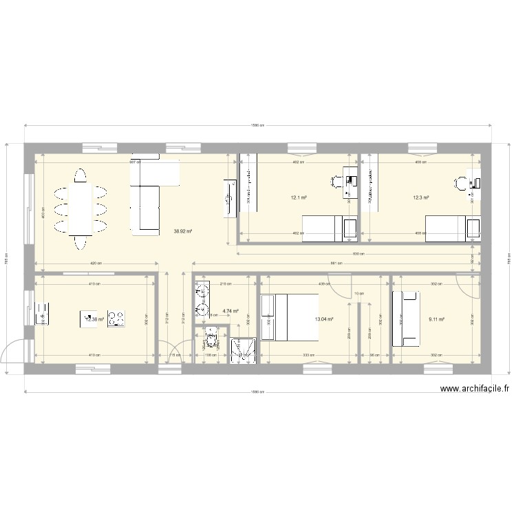 Plein pied 105. Plan de 0 pièce et 0 m2