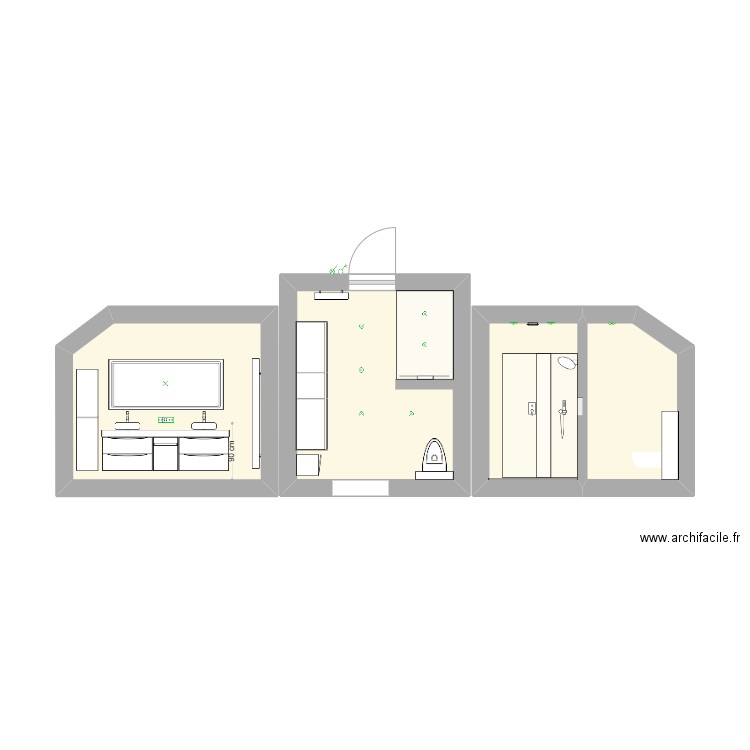 Guillaume Barthélemy. Plan de 4 pièces et 21 m2