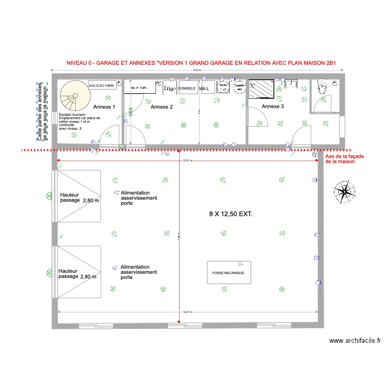 VERSION 1 GD GARAGE ESCALIER TOURNANT. Plan de 0 pièce et 0 m2
