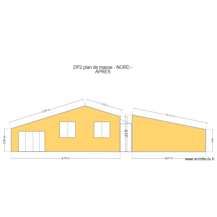 DP2 NORD APRES. Plan de 2 pièces et 49 m2