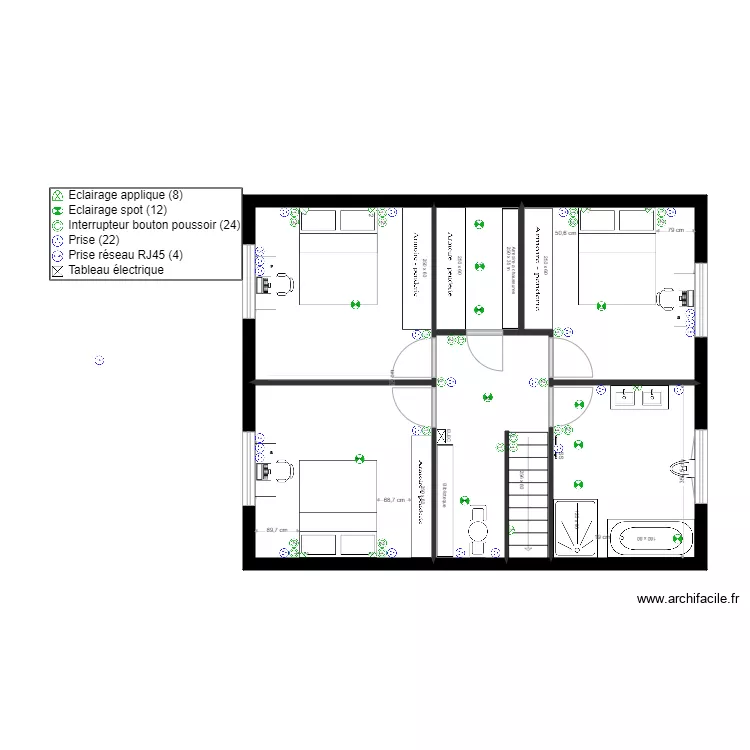 MAISON VITALIE ELEC 1 VIDE TOURNE. Plan de 