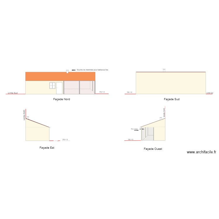 PCMI 5. Façades après modification d'implantation . Plan de 0 pièce et 0 m2