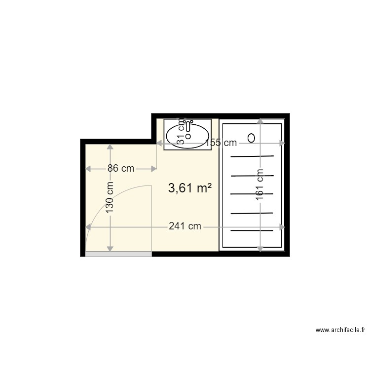 COUILLEBAULT PIERRE . Plan de 1 pièce et 4 m2