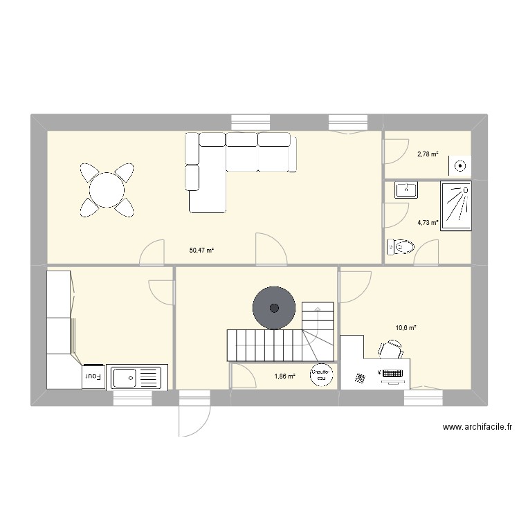 Projet vente le coeur. Plan de 13 pièces et 142 m2