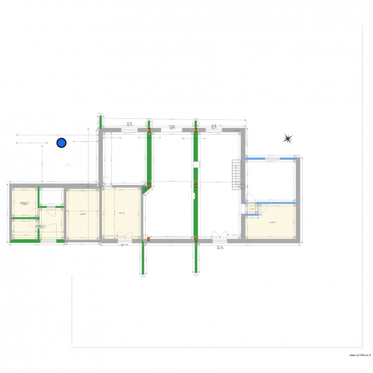 réflexion  3 appartements  dans écurie. Plan de 0 pièce et 0 m2