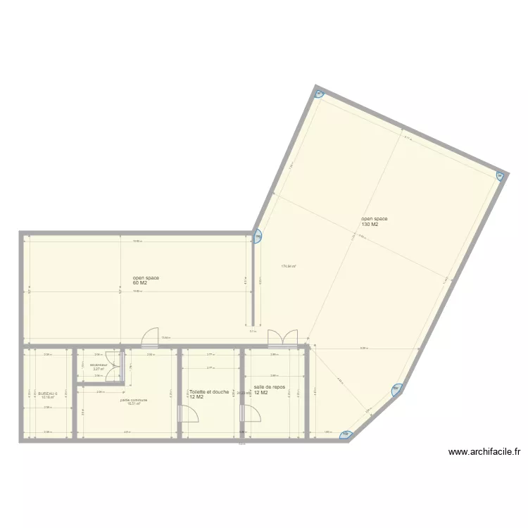 bureau Bld Sadi Carnot 1 ER. Plan de 