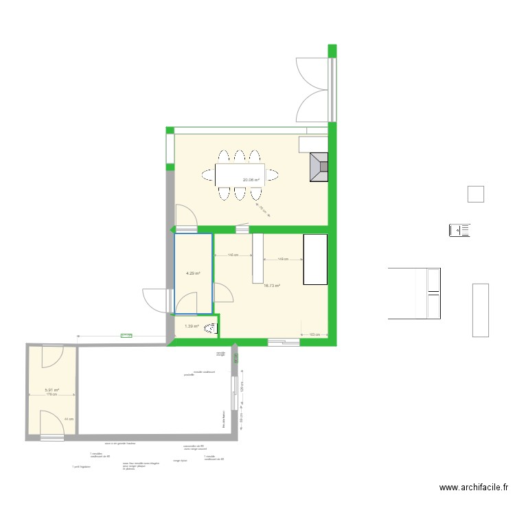 extension 3 m. Plan de 0 pièce et 0 m2