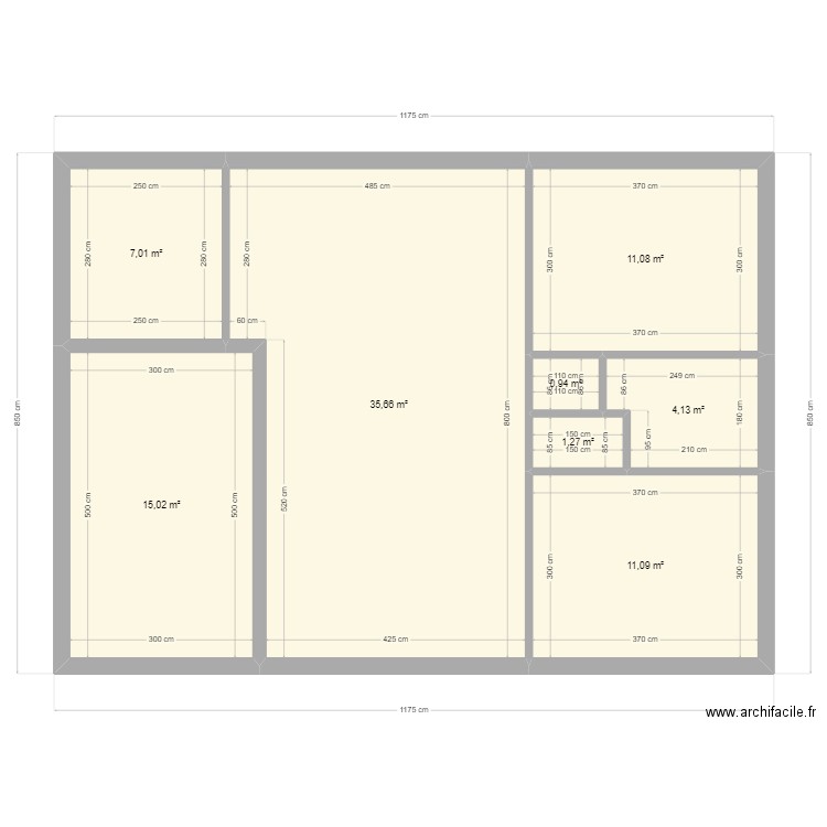 PLAN 2. Plan de 8 pièces et 86 m2