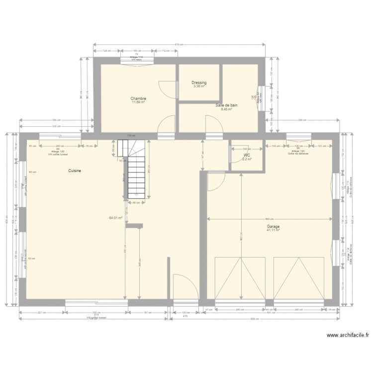 Maison pour artisan maçon. Plan de 0 pièce et 0 m2