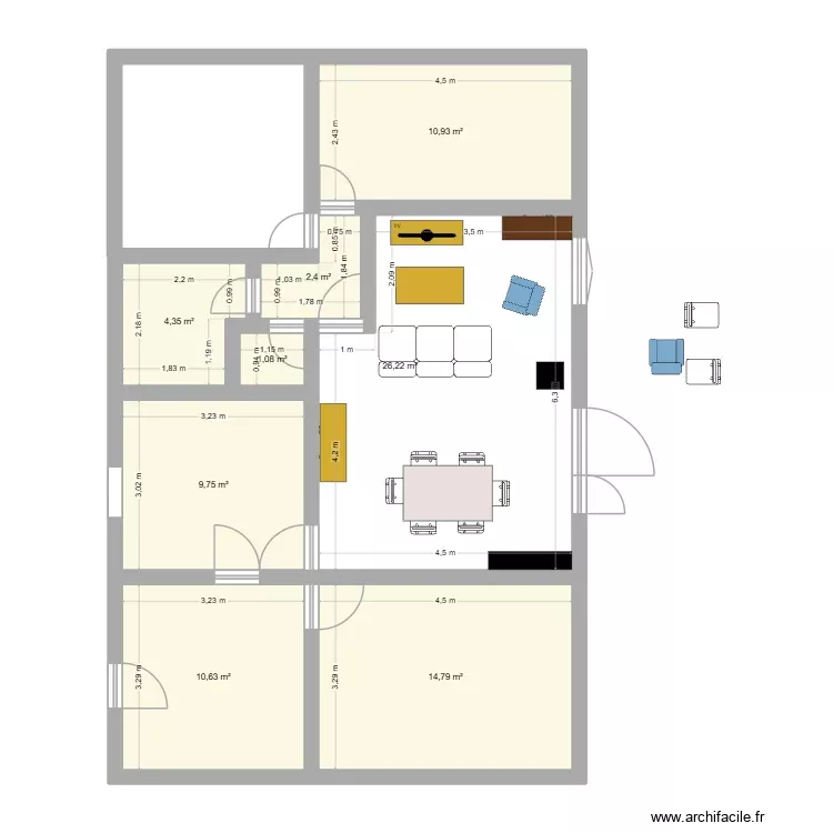 salon. Plan de 8 Pièces et 80 m² salon. Plan de 8 Pièces et 80 m²