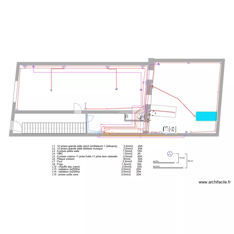 La Laverie Marseille prises &eacute;lectriques. Plan de 