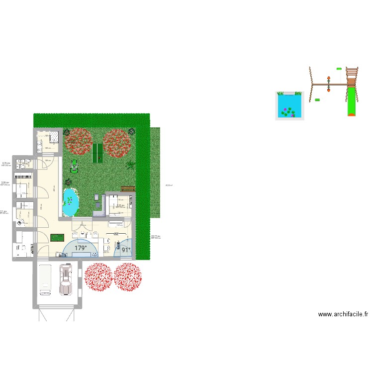 1 er plan. Plan de 0 pièce et 0 m2