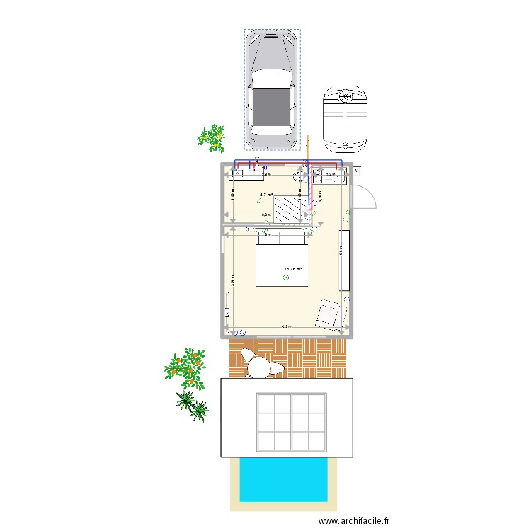 projet 2023. Plan de 2 pièces et 24 m2