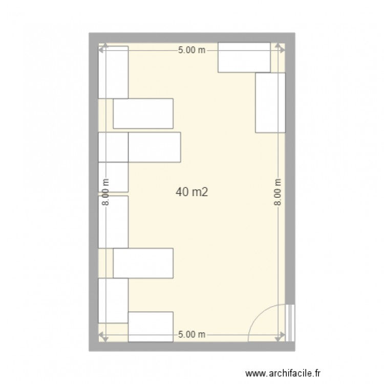 118. Plan de 1 pièce et 40 m2