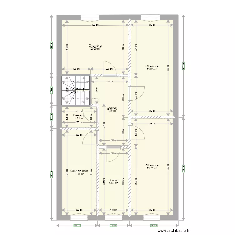 1 etage avec extension. Plan de 1 etage avec extension. Plan de