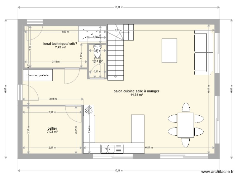 Plan Maison 60m2 Etage 2 Chambres | Ventana Blog
