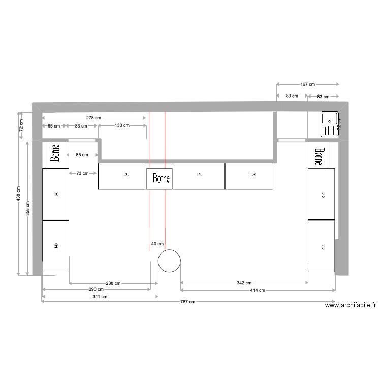 les casiers du port 3. Plan de 1 pièce et 8 m2