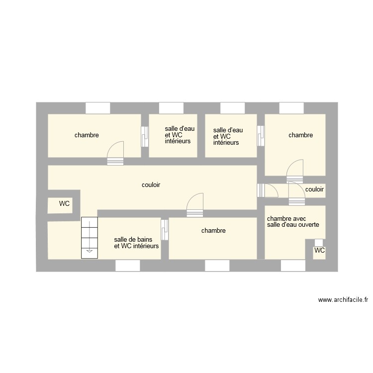 Etage Monceau les leups. Plan de 0 pièce et 0 m2