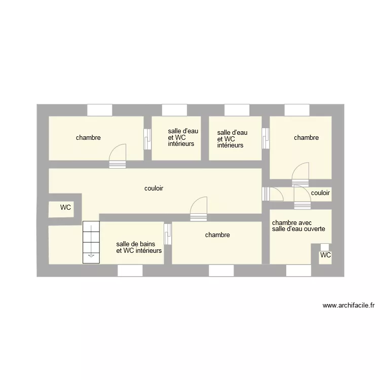 Etage Monceau les leups. Plan de 