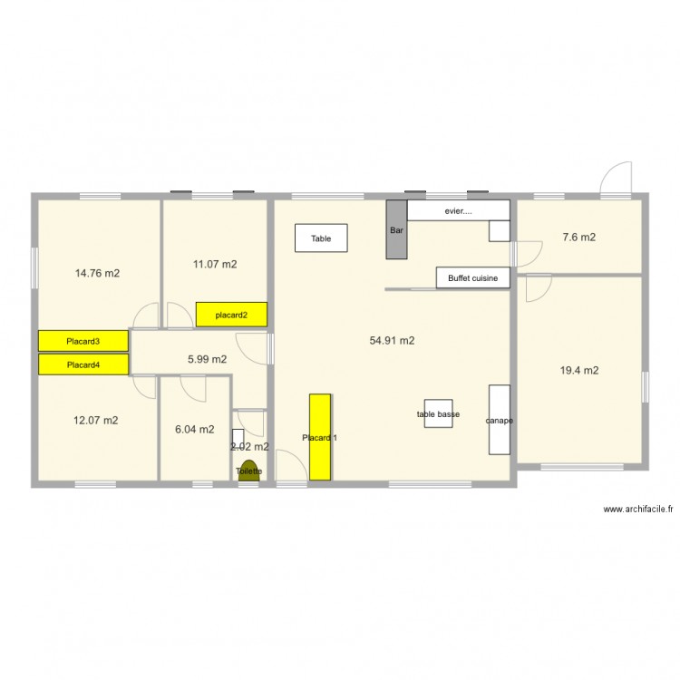 Plan maison 93m2. Plan de 0 pièce et 0 m2