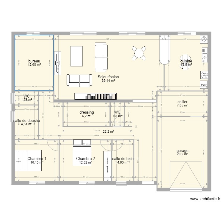 plan 3. Plan de 13 pièces et 156 m2