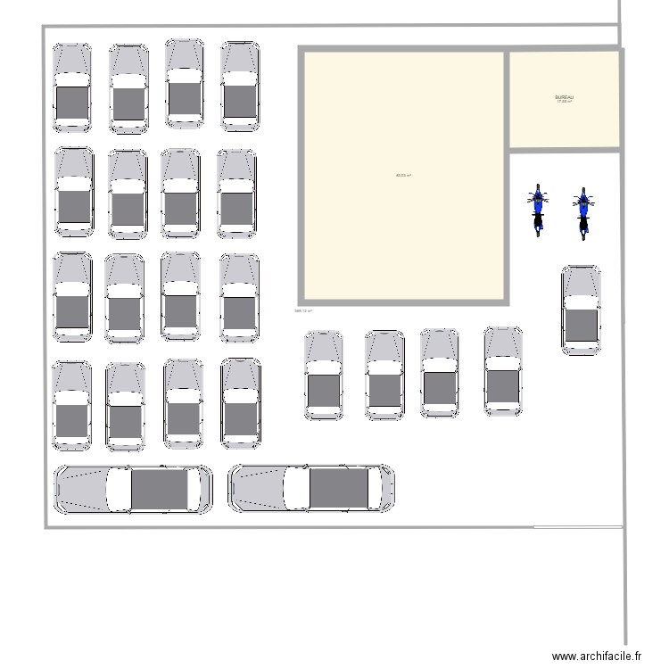 Parking PAPEETE. Plan de 3 pièces et 470 m2