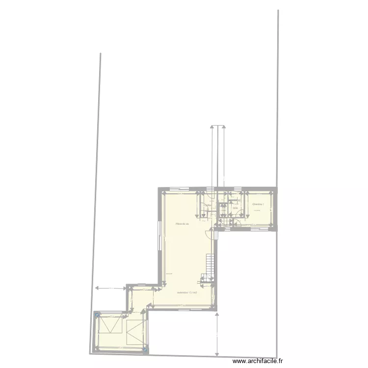 projet d extension + garage. Plan de 