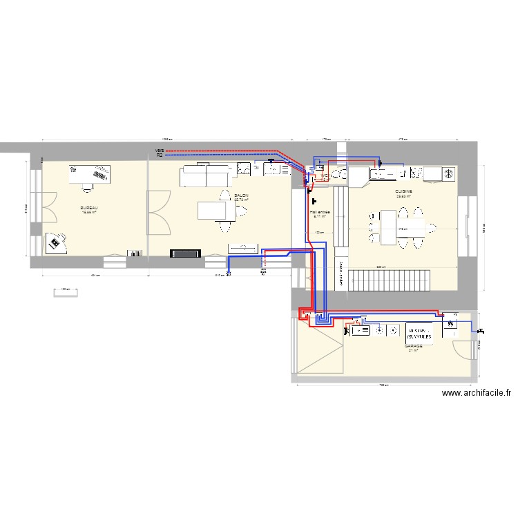 Bourg 19 SANS R1B R2 cuisine provisoire#5. Plan de 31 pièces et 341 m2
