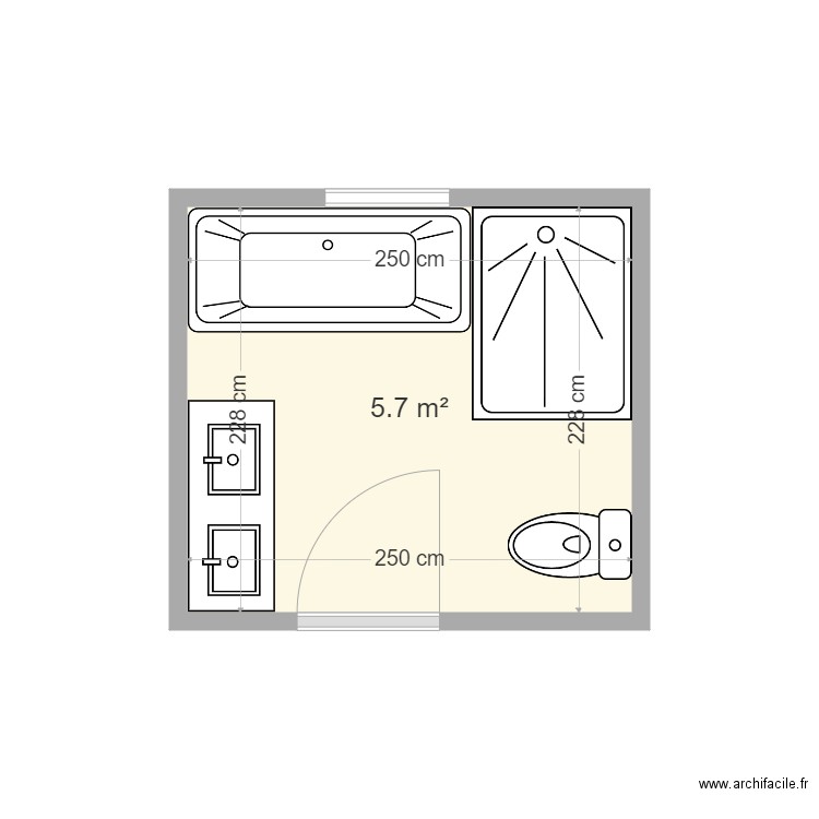 sdb gabi. Plan de 0 pièce et 0 m2