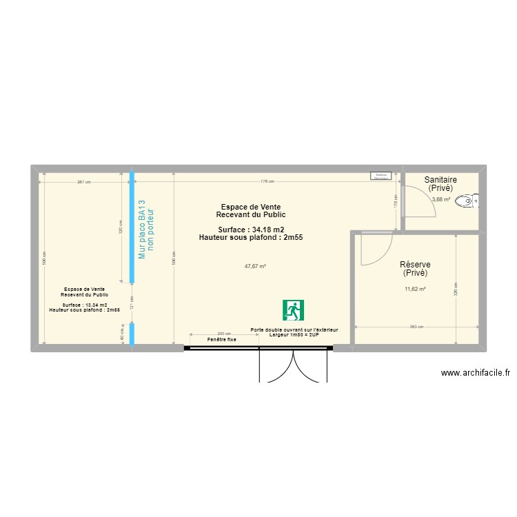 LCV2 - Avant Travaux - 01. Plan de 3 pièces et 63 m2