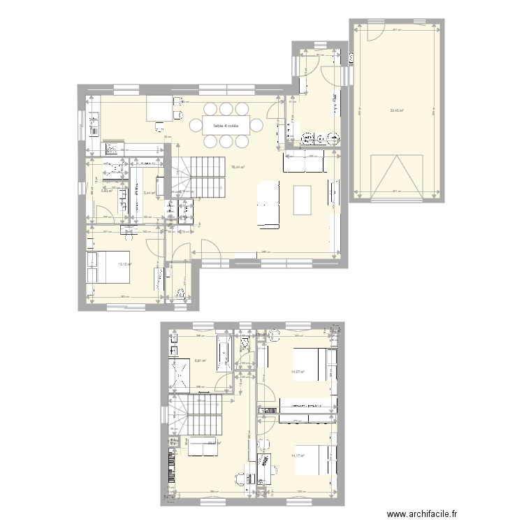 Sablet. Plan de 15 pièces et 193 m2