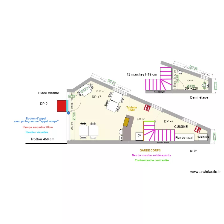 NEUBAR/BREZILIENNE après travaux. Plan de NEUBAR/BREZILIENNE après travaux. Plan de