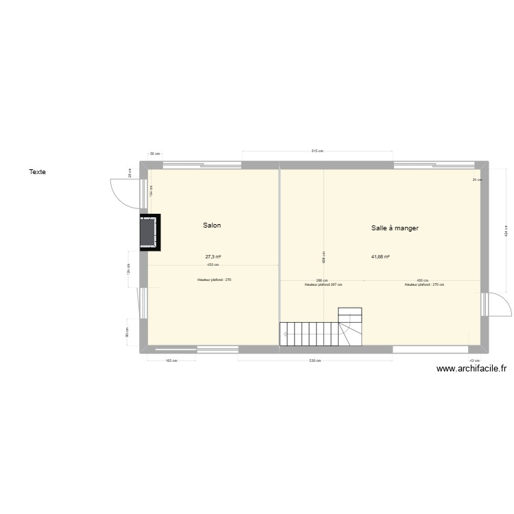 Salon / salle &agrave; manger. Plan de 0 pièce et 0 m2