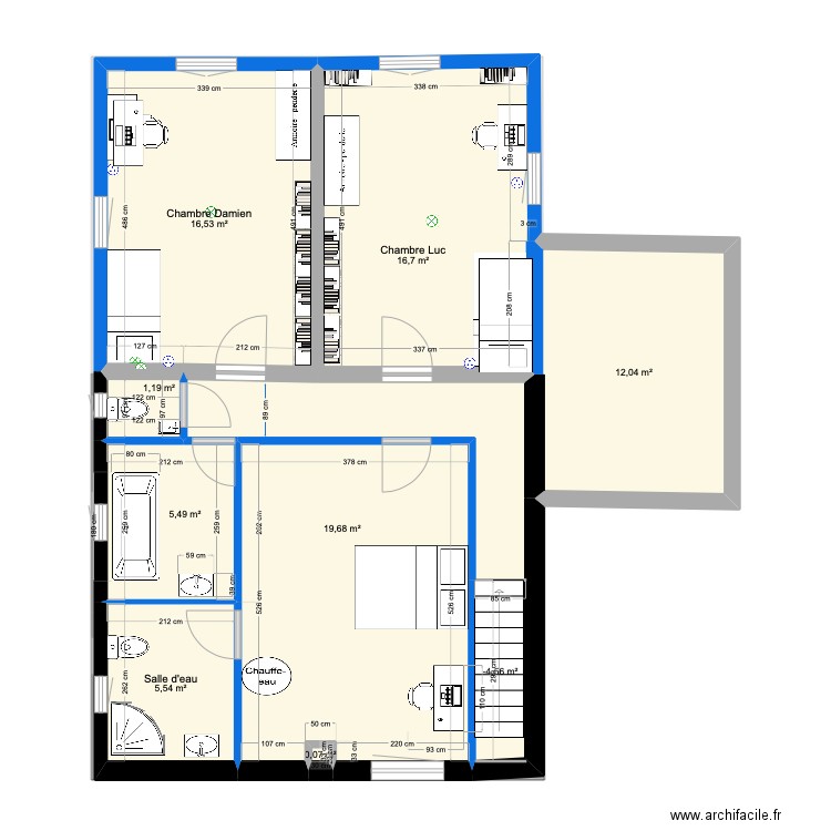 Etage  meublé 24 MAI 23 version 9. Plan de 18 pièces et 153 m2