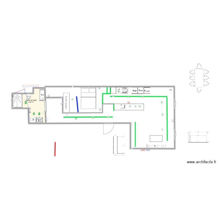 Appartement Nancy. Plan de 1 pièce et 7 m2