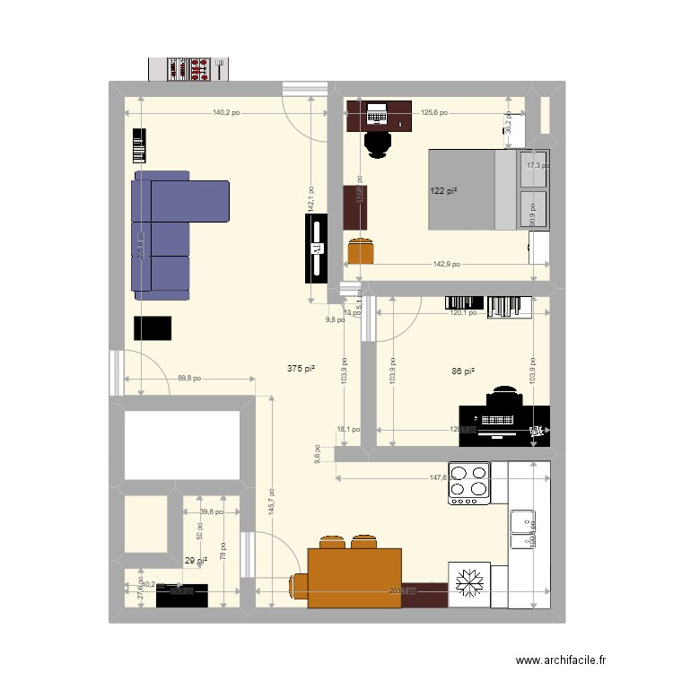Appart Berri. Plan de 0 pièce et 0 m2