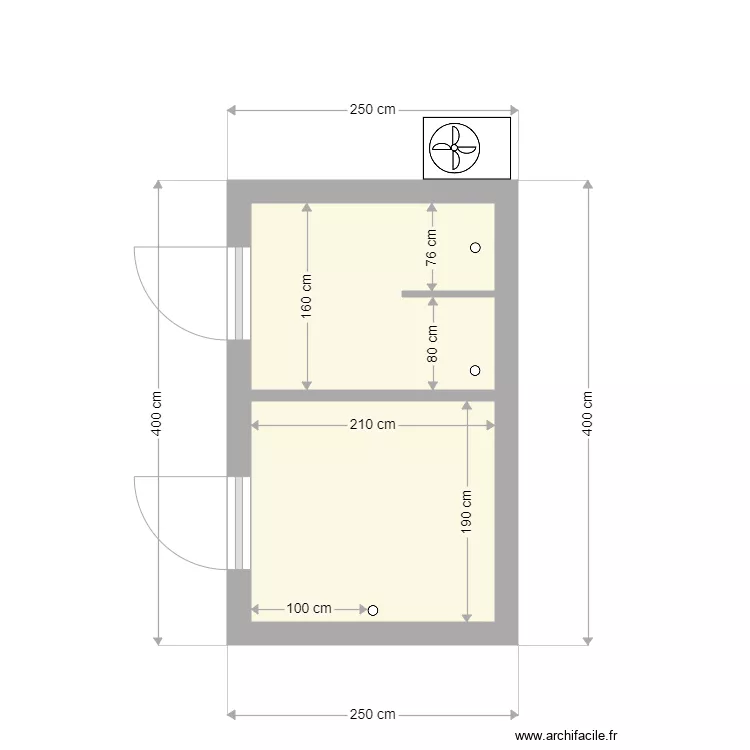 Abri piscine. Plan de 