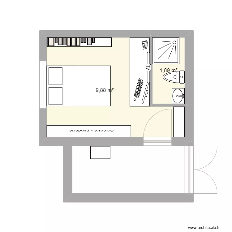 Chambre. Plan de 