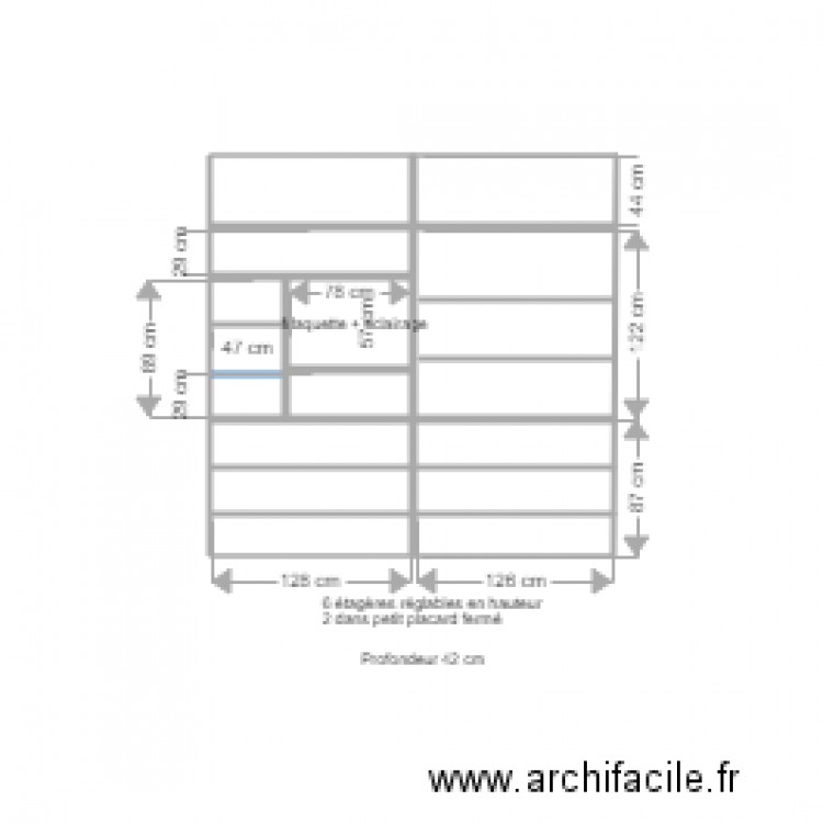 Niogret placard entrée en 42 version 5 interieur. Plan de 0 pièce et 0 m2