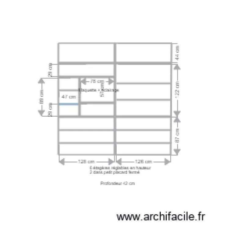 Niogret placard entr&eacute;e en 42 version 5 interieur. Plan de 