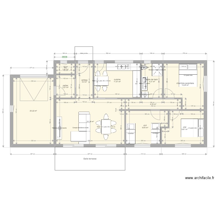 ev 85m2 meublé. Plan de 11 pièces et 106 m2