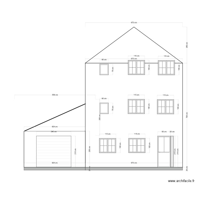 Faaçade avant. Plan de 0 pièce et 0 m2